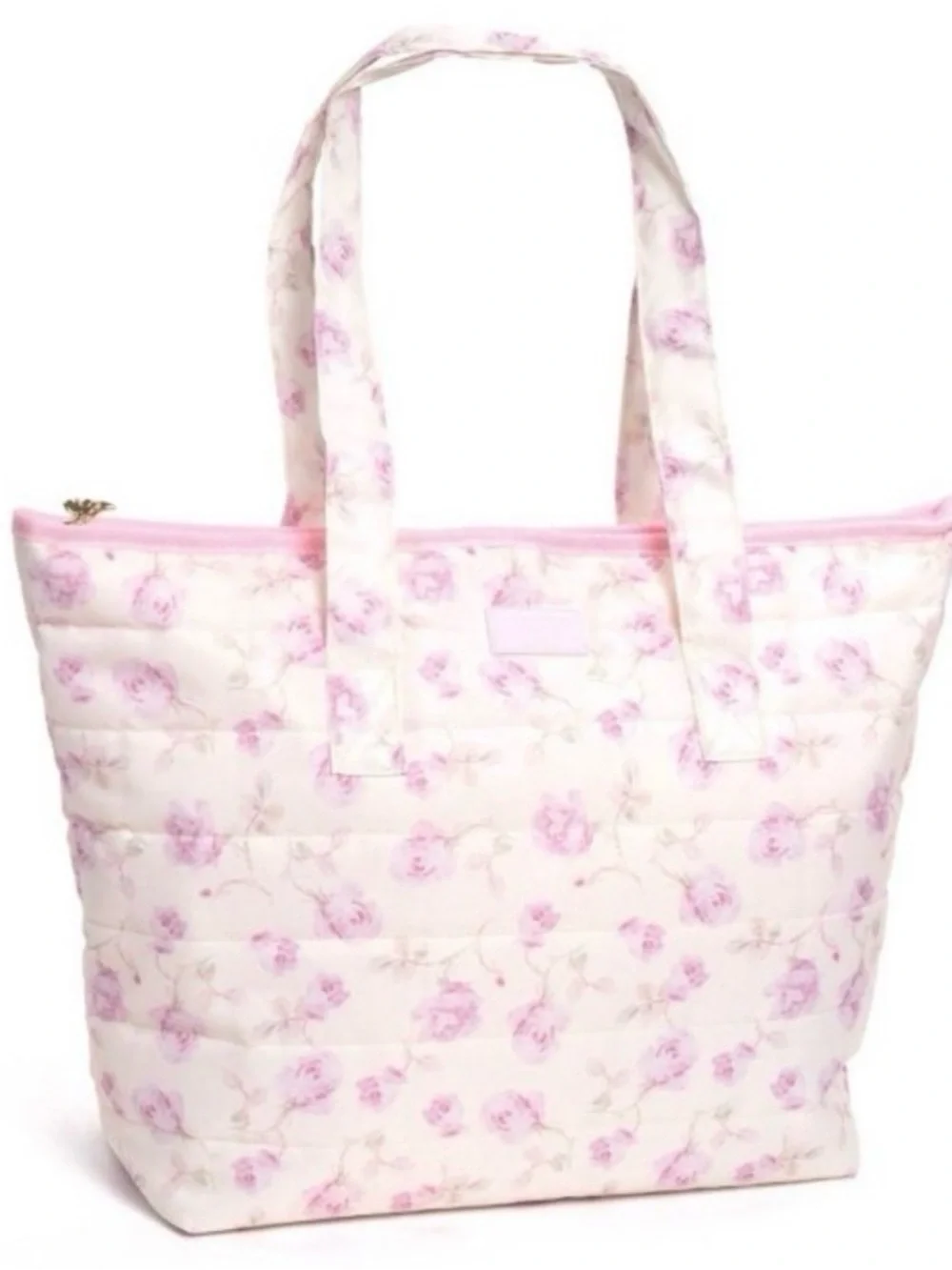 LoveShackFancy for Target Ribbon Rosa Pink Floral Quilted Tote